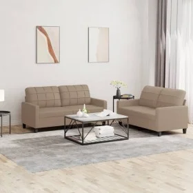 2-piece sofa set with cappuccino faux leather cushions by vidaXL, Sofas - Ref: Foro24-3201362, Price: 385,59 €, Discount: %