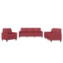 Juego de sofás con cojines 3 piezas cuero sintético rojo tinto de vidaXL, Sofás - Ref: Foro24-3201341, Precio: 621,71 €, Desc...
