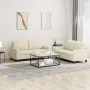 Zweiteilige Sofagarnitur aus cremefarbenem Kunstleder mit Kissen von vidaXL, Sofas - Ref: Foro24-3201359, Preis: 401,22 €, Ra...