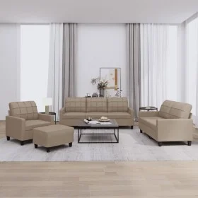 Cappuccino synthetic leather 4-piece sofa set with cushions by vidaXL, Sofas - Ref: Foro24-3201347, Price: 656,06 €, Discount: %
