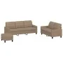 Cappuccino synthetic leather 3-piece sofa set with cushions by vidaXL, Sofas - Ref: Foro24-3201387, Price: 490,92 €, Discount: %