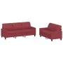 Sofagarnitur mit Kissen 2-teilig aus Kunstleder in Tiefrot von vidaXL, Sofas - Ref: Foro24-3201381, Preis: 457,22 €, Rabatt: %