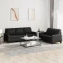 Juego de sofás con cojines 2 piezas cuero sintético negro de vidaXL, Sofás - Ref: Foro24-3201378, Precio: 487,56 €, Descuento: %