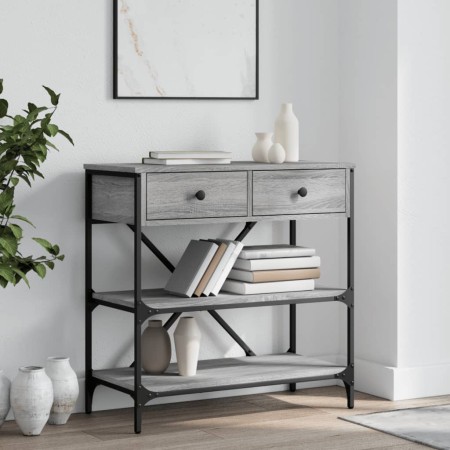 Mesa consola madera de ingeniería gris Sonoma 75x34,5x75 cm de vidaXL, Mesas auxiliares - Ref: Foro24-833411, Precio: 81,71 €...