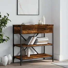 Mesa consola madera de ingeniería roble ahumado 75x34,5x75 cm de vidaXL, Mesas auxiliares - Ref: Foro24-833410, Precio: 62,92...