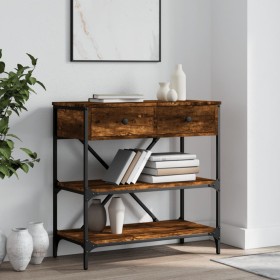 Mesa consola madera de ingeniería roble ahumado 75x34,5x75 cm de vidaXL, Mesas auxiliares - Ref: Foro24-833410, Precio: 63,67...