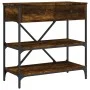 Smoked oak engineered wood console table 75x34.5x75 cm by vidaXL, Side tables - Ref: Foro24-833410, Price: 62,92 €, Discount: %