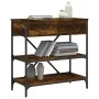 Smoked oak engineered wood console table 75x34.5x75 cm by vidaXL, Side tables - Ref: Foro24-833410, Price: 62,92 €, Discount: %