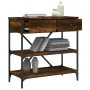 Smoked oak engineered wood console table 75x34.5x75 cm by vidaXL, Side tables - Ref: Foro24-833410, Price: 62,92 €, Discount: %