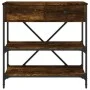 Smoked oak engineered wood console table 75x34.5x75 cm by vidaXL, Side tables - Ref: Foro24-833410, Price: 62,92 €, Discount: %