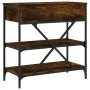 Smoked oak engineered wood console table 75x34.5x75 cm by vidaXL, Side tables - Ref: Foro24-833410, Price: 62,92 €, Discount: %