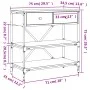 Smoked oak engineered wood console table 75x34.5x75 cm by vidaXL, Side tables - Ref: Foro24-833410, Price: 62,92 €, Discount: %