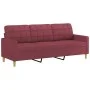Juego de sofás con cojines 3 piezas tela rojo tinto de vidaXL, Sofás - Ref: Foro24-3201248, Precio: 564,84 €, Descuento: %