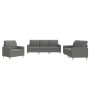 Juego de sofás con cojines 3 piezas tela gris oscuro de vidaXL, Sofás - Ref: Foro24-3201243, Precio: 688,19 €, Descuento: %