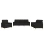 Juego de sofás con cojines 3 piezas tela negro de vidaXL, Sofás - Ref: Foro24-3201246, Precio: 626,03 €, Descuento: %