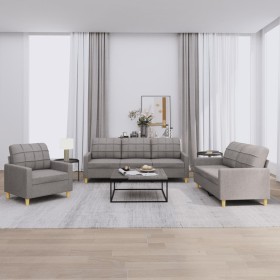Juego de sofás con cojines 3 piezas tela gris taupe de vidaXL, Sofás - Ref: Foro24-3201249, Precio: 604,77 €, Descuento: %