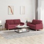 Juego de sofás con cojines 2 piezas tela rojo tinto de vidaXL, Sofás - Ref: Foro24-3201280, Precio: 386,23 €, Descuento: %