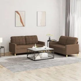 Sofagarnitur mit Kissen 2-teilig aus braunem Stoff von vidaXL, Sofas - Ref: Foro24-3201277, Preis: 376,71 €, Rabatt: %