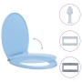 Tapa y asiento de váter con cierre suave ovalada azul de vidaXL, Asientos de inodoros y bidés - Ref: Foro24-145822, Precio: 3...