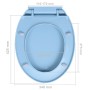 Tapa y asiento de váter con cierre suave ovalada azul de vidaXL, Asientos de inodoros y bidés - Ref: Foro24-145822, Precio: 3...