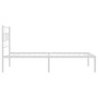 Estructura de cama de metal con cabecero blanco 80x200 cm de vidaXL, Camas y somieres - Ref: Foro24-355699, Precio: 68,23 €, ...