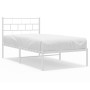 Estructura de cama de metal con cabecero blanco 100x200 cm de vidaXL, Camas y somieres - Ref: Foro24-355703, Precio: 67,88 €,...