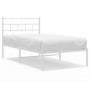 Estructura de cama de metal con cabecero blanco 107x203 cm de vidaXL, Camas y somieres - Ref: Foro24-355704, Precio: 63,30 €,...