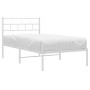 Estructura de cama de metal con cabecero blanco 107x203 cm de vidaXL, Camas y somieres - Ref: Foro24-355704, Precio: 63,30 €,...