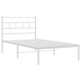 Estructura de cama de metal con cabecero blanco 107x203 cm de vidaXL, Camas y somieres - Ref: Foro24-355704, Precio: 63,30 €,...