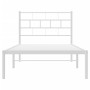 Estructura de cama de metal con cabecero blanco 107x203 cm de vidaXL, Camas y somieres - Ref: Foro24-355704, Precio: 63,30 €,...