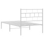 Estructura de cama de metal con cabecero blanco 107x203 cm de vidaXL, Camas y somieres - Ref: Foro24-355704, Precio: 63,30 €,...