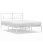 Estructura de cama de metal con cabecero blanca 120x200 cm de vidaXL, Camas y somieres - Ref: Foro24-355706, Precio: 84,18 €,...