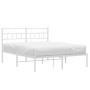 Estructura de cama de metal con cabecero blanca 120x200 cm de vidaXL, Camas y somieres - Ref: Foro24-355706, Precio: 84,18 €,...