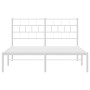 Estructura de cama de metal con cabecero blanca 120x200 cm de vidaXL, Camas y somieres - Ref: Foro24-355706, Precio: 84,18 €,...