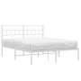 Estructura de cama de metal con cabecero blanca 135x190 cm de vidaXL, Camas y somieres - Ref: Foro24-355707, Precio: 86,79 €,...