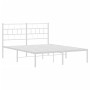 Estructura de cama de metal con cabecero blanca 140x190 cm de vidaXL, Camas y somieres - Ref: Foro24-355708, Precio: 84,57 €,...