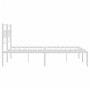 Estructura de cama de metal con cabecero blanca 140x190 cm de vidaXL, Camas y somieres - Ref: Foro24-355708, Precio: 84,57 €,...