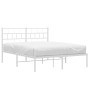 Estructura de cama con cabecero metal blanca 140x200 cm de vidaXL, Camas y somieres - Ref: Foro24-355709, Precio: 97,28 €, De...