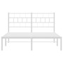 Estructura de cama con cabecero metal blanca 140x200 cm de vidaXL, Camas y somieres - Ref: Foro24-355709, Precio: 97,28 €, De...