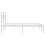 Estructura de cama con cabecero metal blanca 140x200 cm de vidaXL, Camas y somieres - Ref: Foro24-355709, Precio: 97,28 €, De...