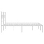 Estructura de cama con cabecero metal blanca 160x200 cm de vidaXL, Camas y somieres - Ref: Foro24-355711, Precio: 106,41 €, D...