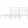 Estructura de cama con cabecero metal blanca 160x200 cm de vidaXL, Camas y somieres - Ref: Foro24-355711, Precio: 106,41 €, D...