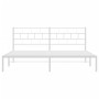 Estructura de cama de metal con cabecero blanco 180x200 cm de vidaXL, Camas y somieres - Ref: Foro24-355712, Precio: 111,97 €...
