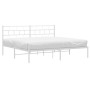Estructura de cama con cabecero metal blanca 200x200 cm de vidaXL, Camas y somieres - Ref: Foro24-355715, Precio: 108,51 €, D...