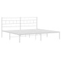 Estructura de cama con cabecero metal blanca 200x200 cm de vidaXL, Camas y somieres - Ref: Foro24-355715, Precio: 108,51 €, D...
