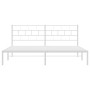 Estructura de cama con cabecero metal blanca 200x200 cm de vidaXL, Camas y somieres - Ref: Foro24-355715, Precio: 108,51 €, D...
