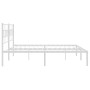 Estructura de cama con cabecero metal blanca 200x200 cm de vidaXL, Camas y somieres - Ref: Foro24-355715, Precio: 108,51 €, D...