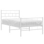Estructura cama metal con cabecero y pie cama blanca 80x200 cm de vidaXL, Camas y somieres - Ref: Foro24-355717, Precio: 64,5...