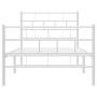 Estructura cama metal con cabecero y pie cama blanca 80x200 cm de vidaXL, Camas y somieres - Ref: Foro24-355717, Precio: 64,5...