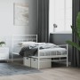 Estructura cama metal con cabecero y pie cama blanca 107x203 cm de vidaXL, Camas y somieres - Ref: Foro24-355722, Precio: 76,...